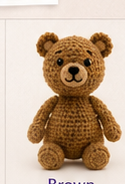 Brown teddy crochet toy