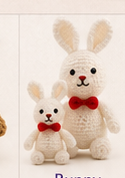 Bunny family crochet toys