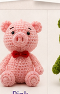 Pink pig crochet toy