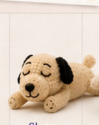 Sleepy dog crochet toy